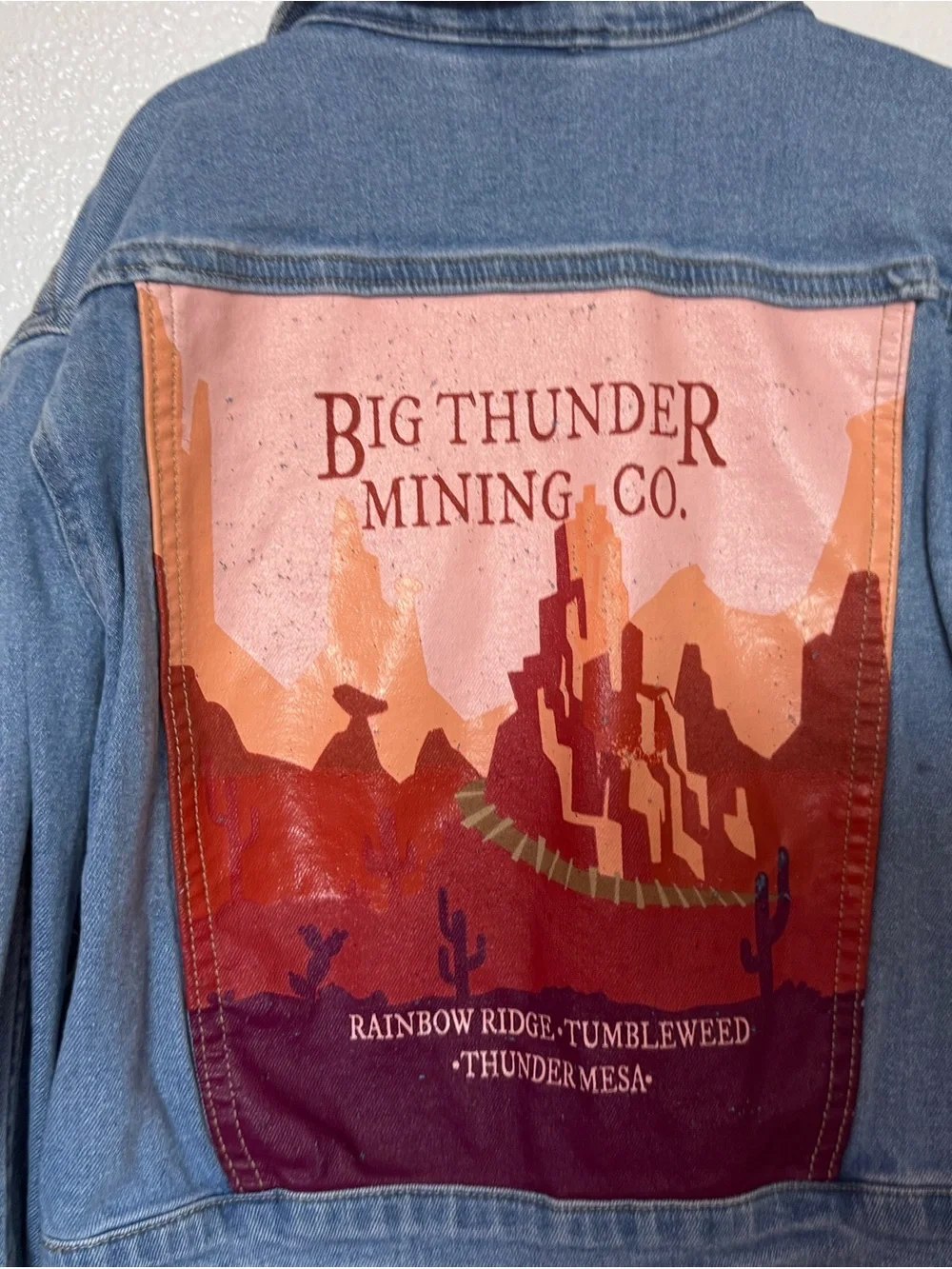 Disney Big Thunder Mountain Light Blue Denim Jean Jacket